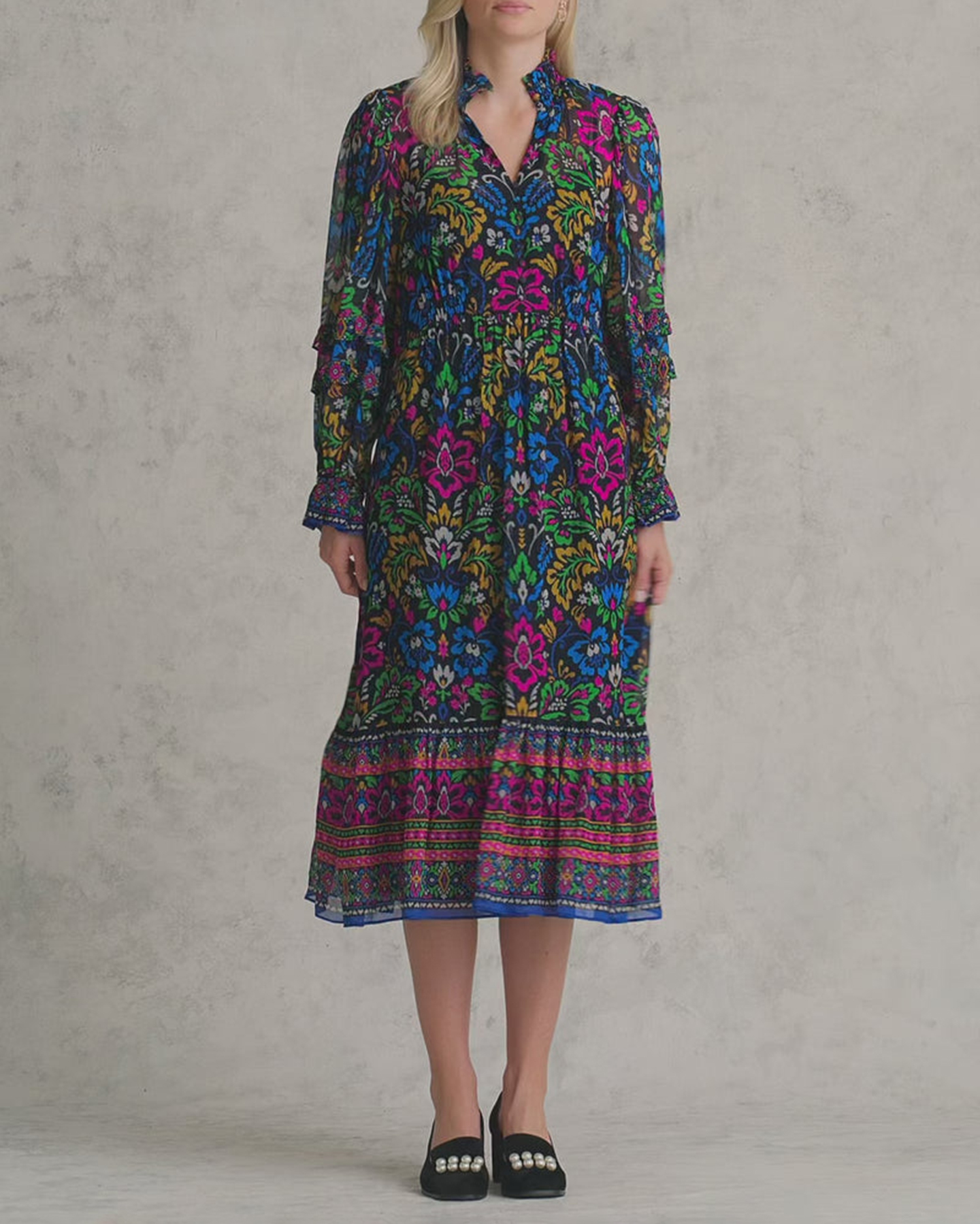 Printed Midi Dress