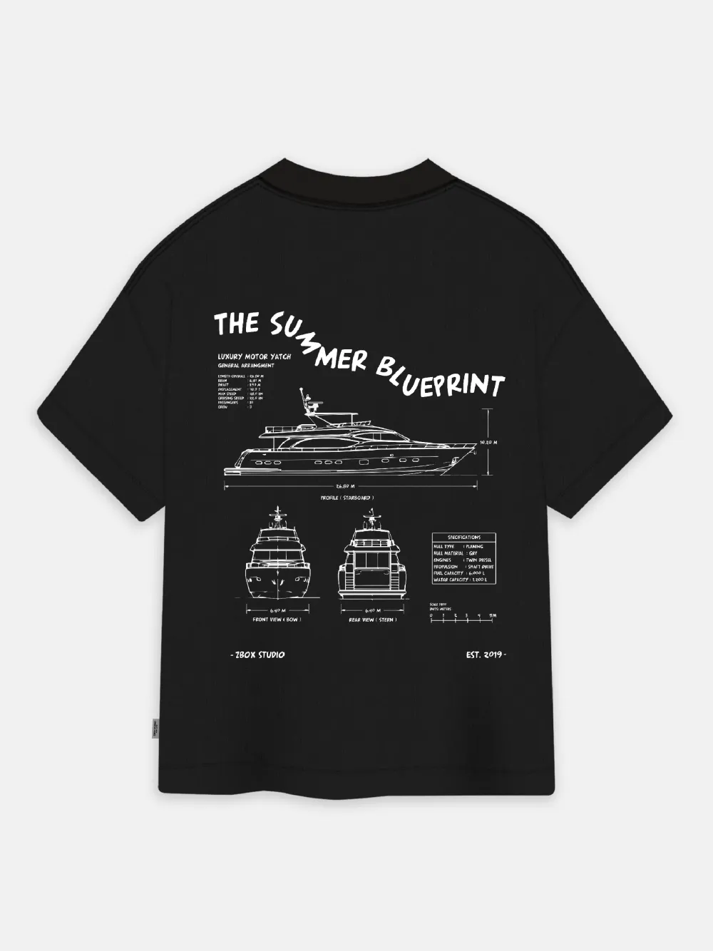 Oversized Blueprint Graphic Tee