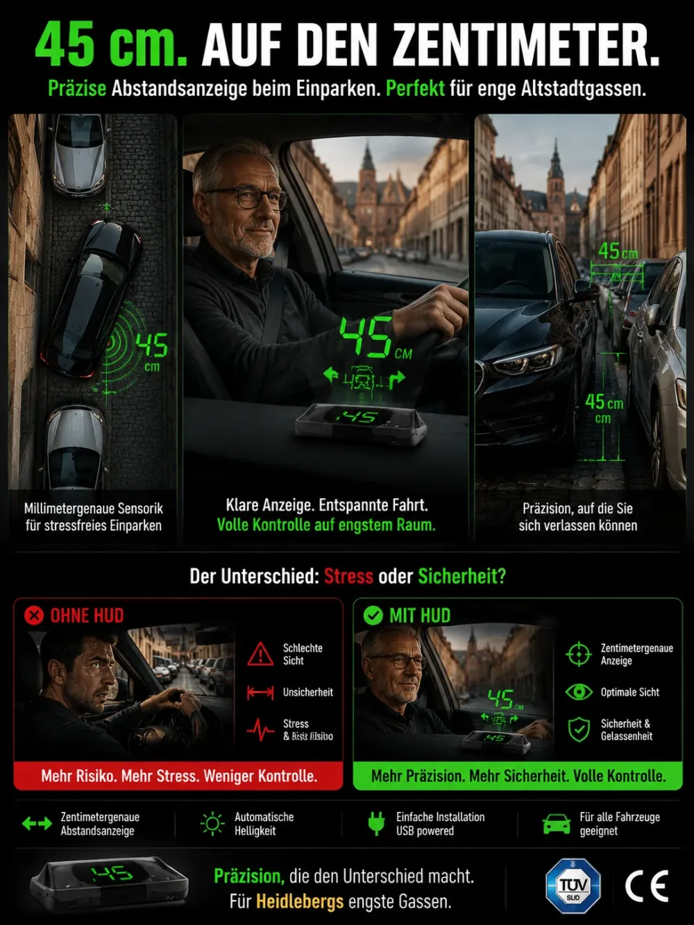 Deutsches Smart HUD Navigationssystem! Schutz und Sicherheit für deine ganze Familie!