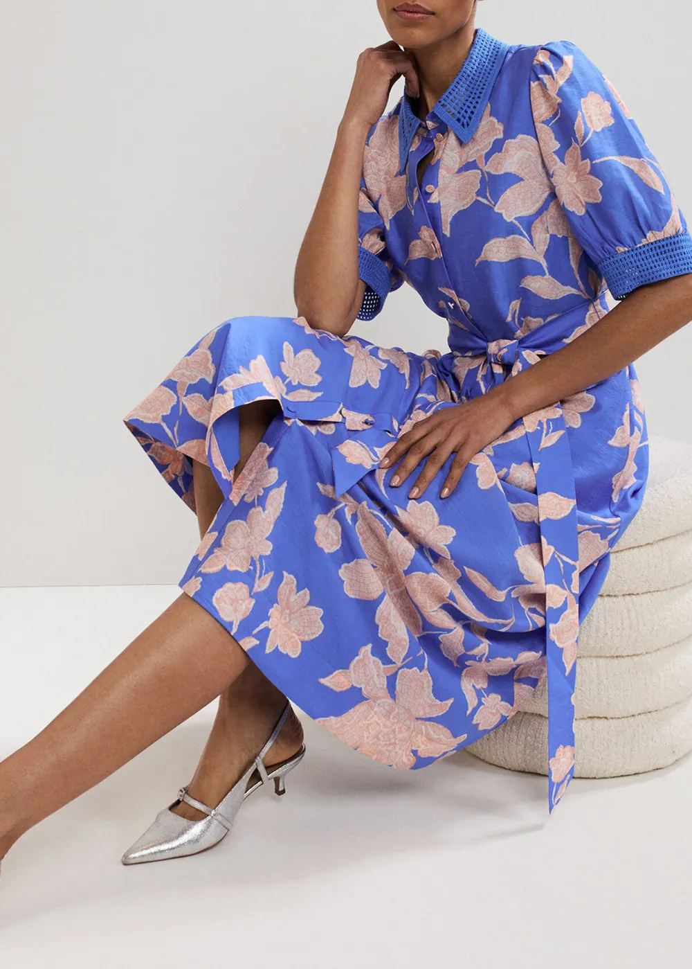 Artistic Bold Saturated Print Short Sleeve Dress