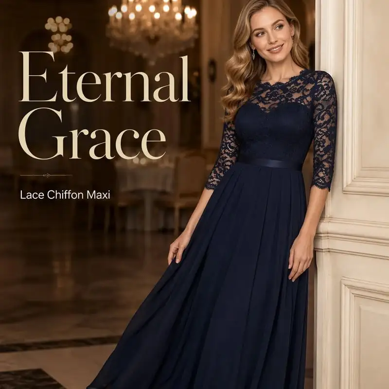 🌸😌 LIMITED TIME 49% OFF! 👚Women's Elegant Lace Bodice Maxi Dress