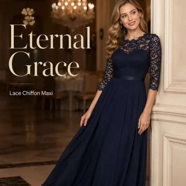 🌸😌 LIMITED TIME 49% OFF! 👚Women's Elegant Lace Bodice Maxi Dress