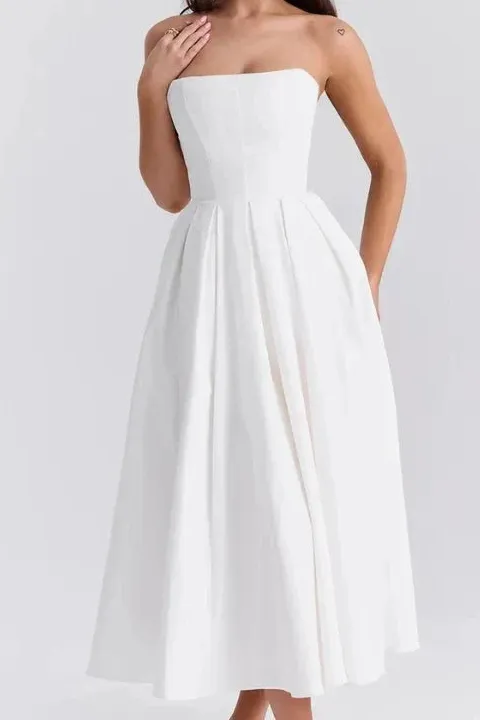 Strapless Silhouette Midi Dress