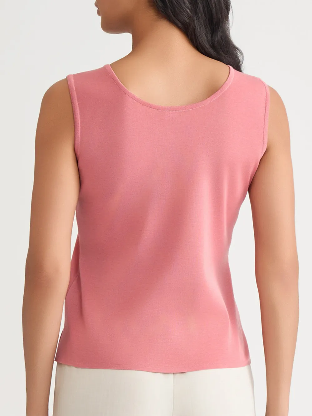 Solid Color Round Neck Vest