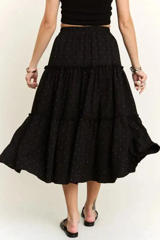 Rhinestone Accent Tiered So Skirt