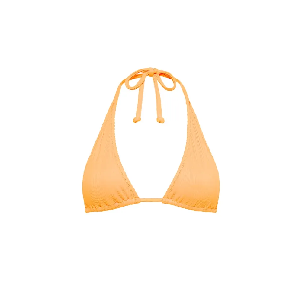 Yellow Crochet Halter Bikini Top