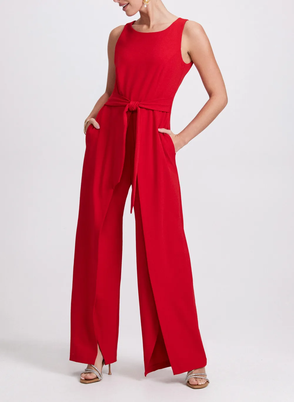 Red Pleated Jumpsuit