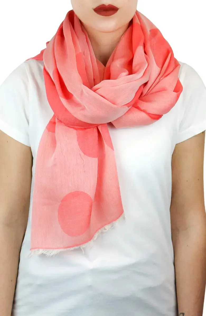 RED DYED FRINGE SCARF