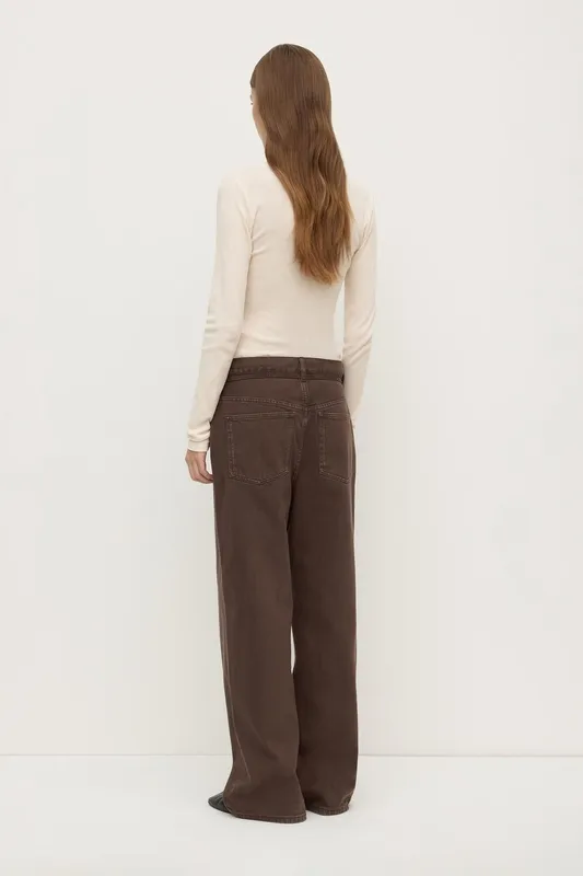 Dark Ganache Loose-Fit Tie-Waist Jeans