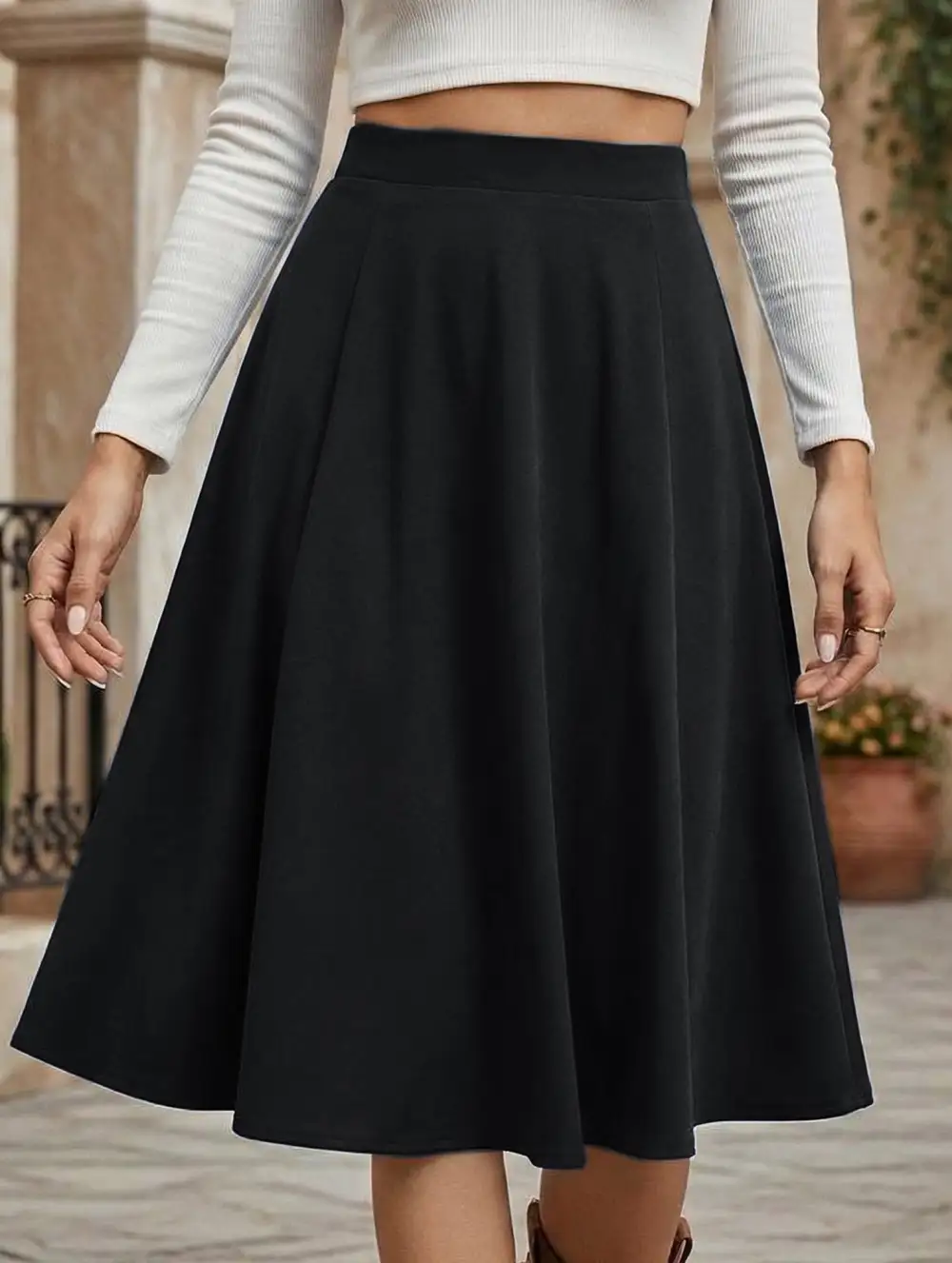 Pleated Midi Skirt