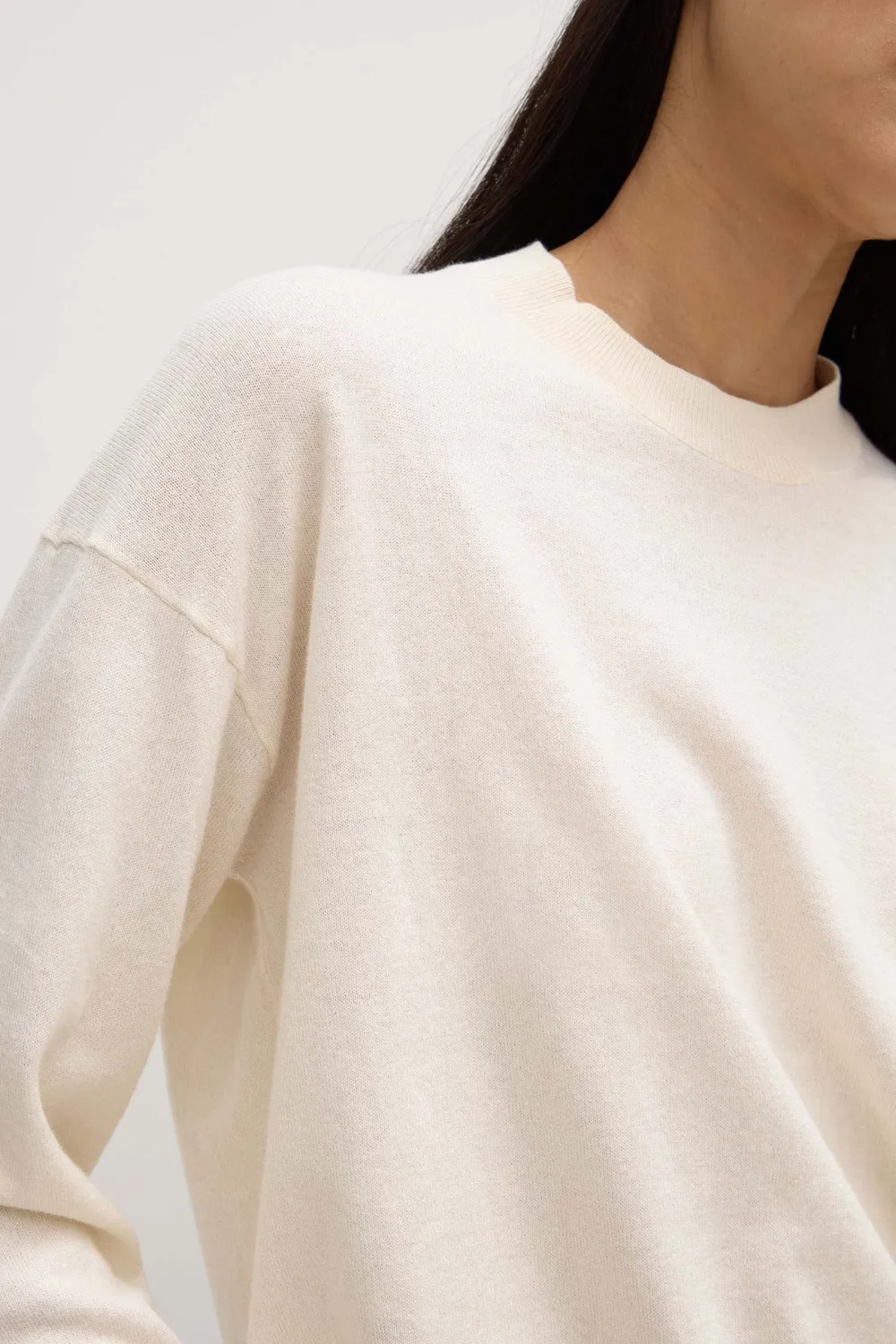 Round Neck Cotton Knit Sweater