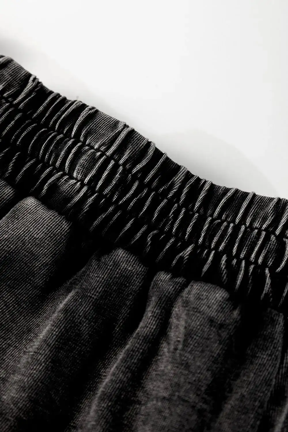 Wash French Terry High Waist Casual Shorts