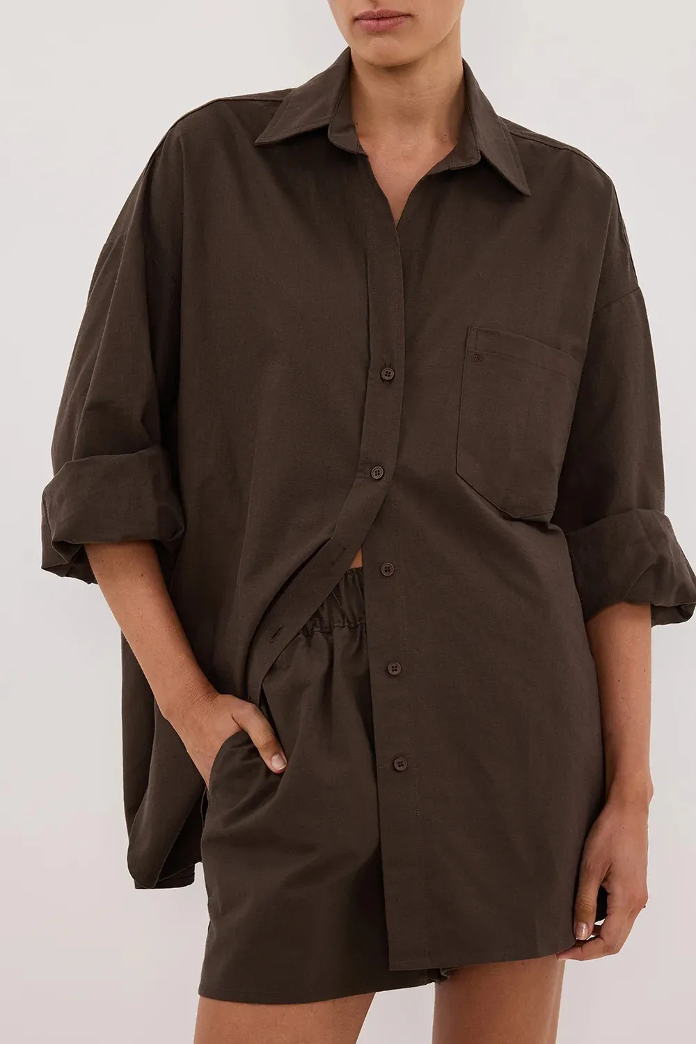 BITTER CHOC COTTON SHIRTS