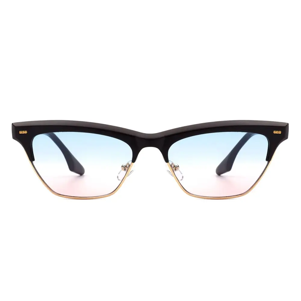 Polished Cat Eye Square Frame Sunglasses