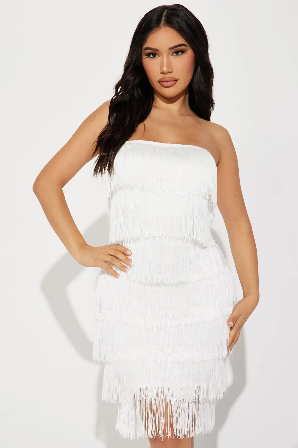 Jordyn Fringe Mini Dress - Ivory