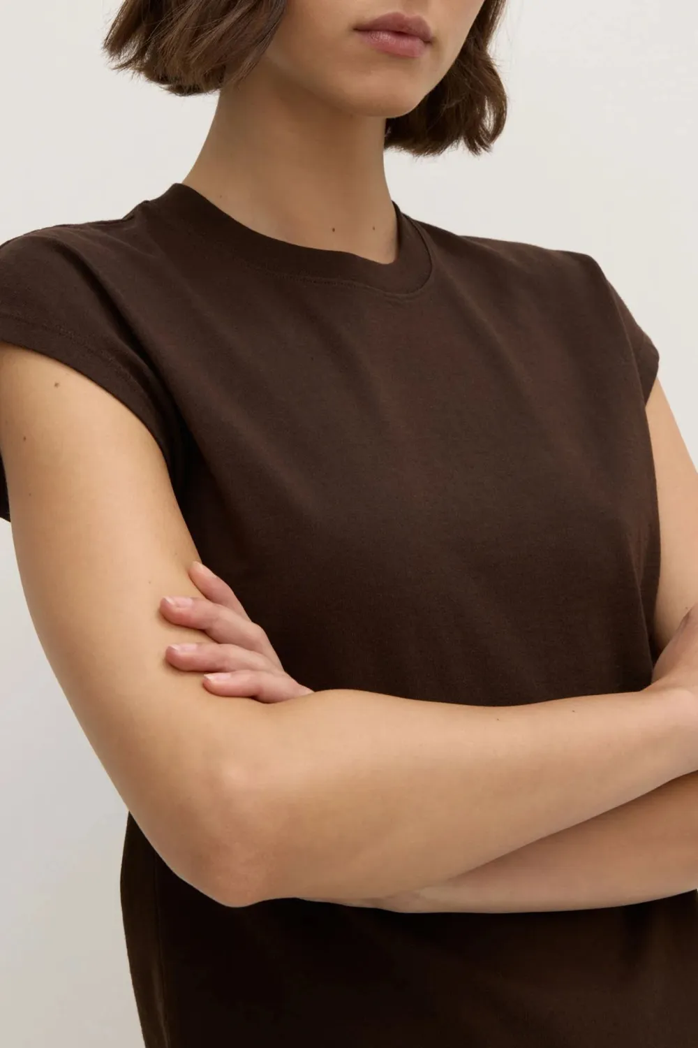 Heavy Shoulder Sleeve Slim Fit T-Shirt