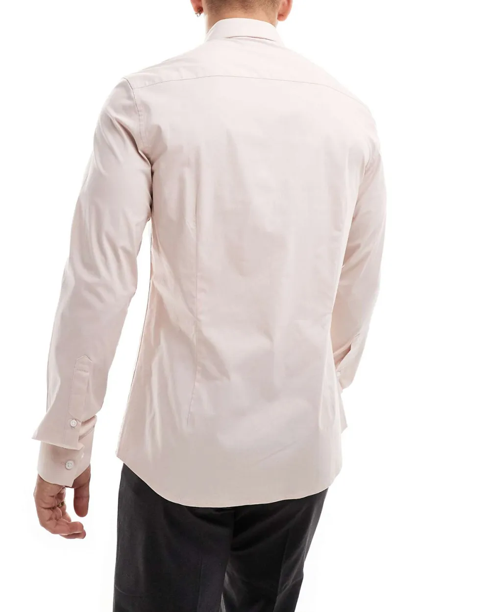 Slim Poplin Shirt In Pale Pink