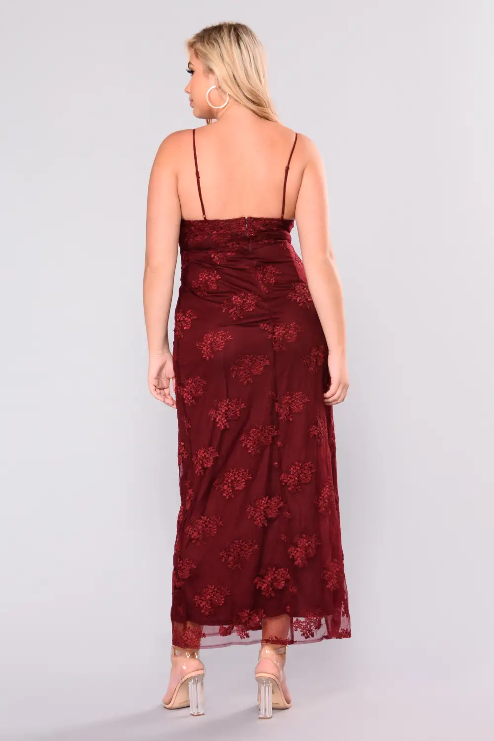 A Night In Tokyo Lace Dress - Burgundy
