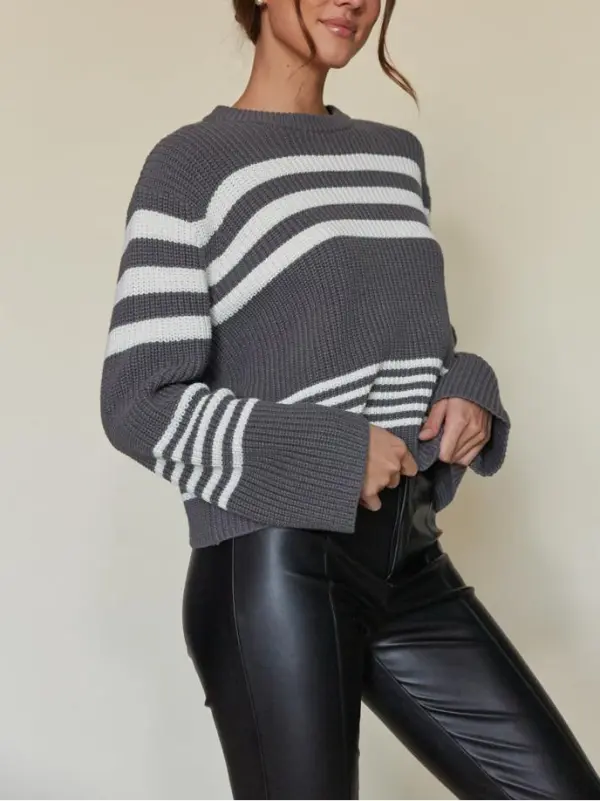 Striped Knit Pullover