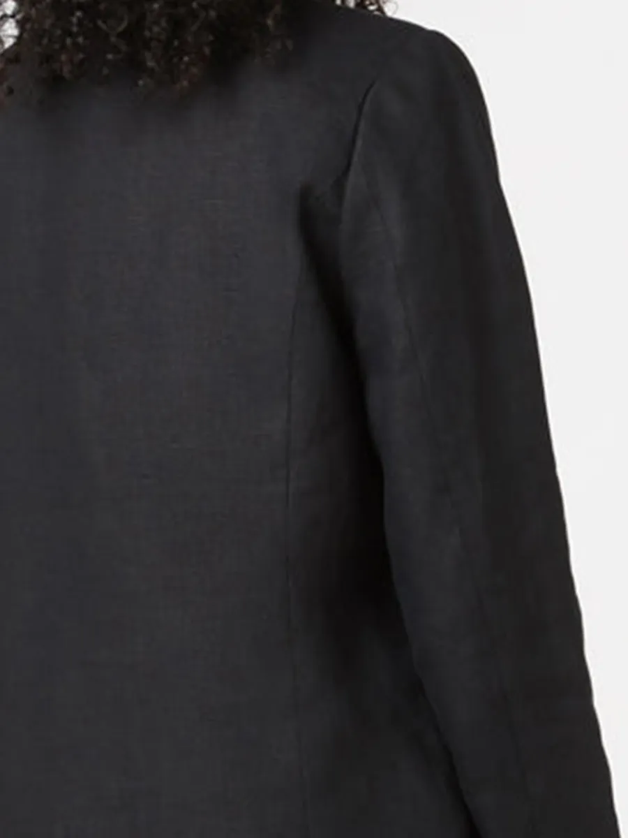 Women's black linen blazer