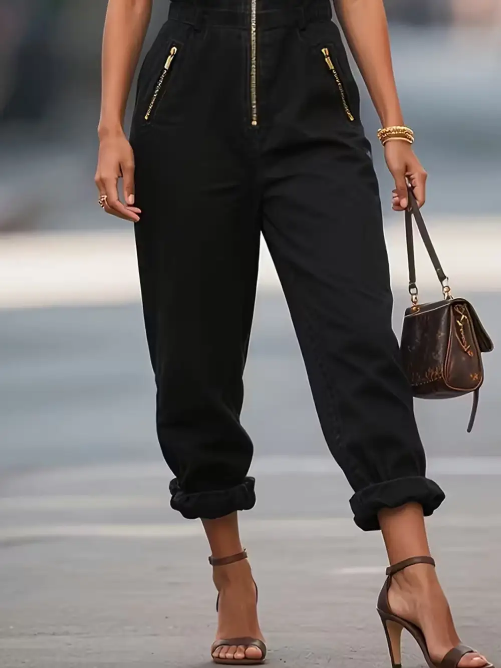 Sleeveless Zip Jumpsuit
