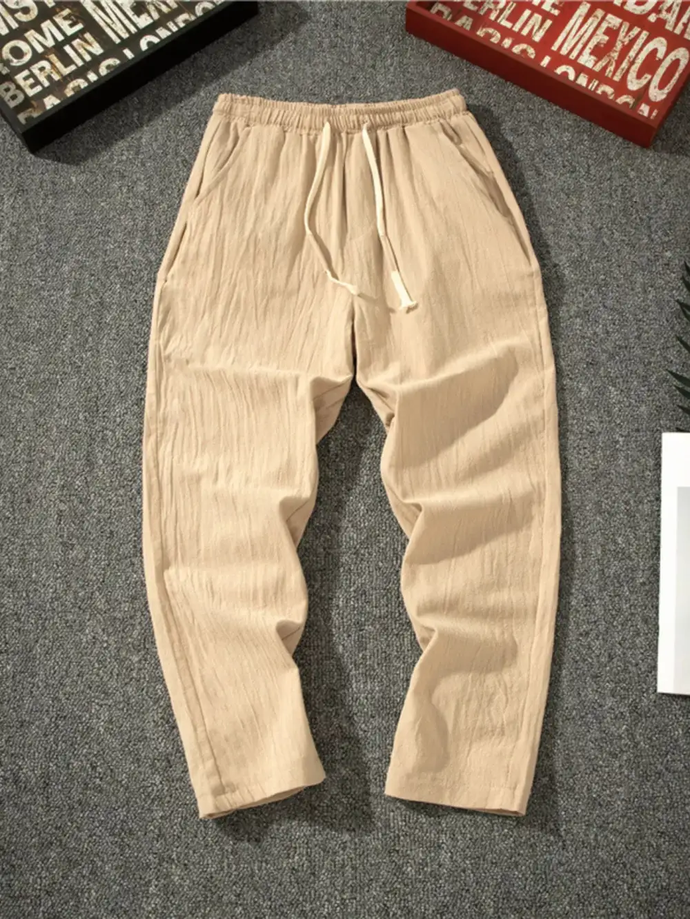 Men's Plus Size Drawstring Loose Fit Pants