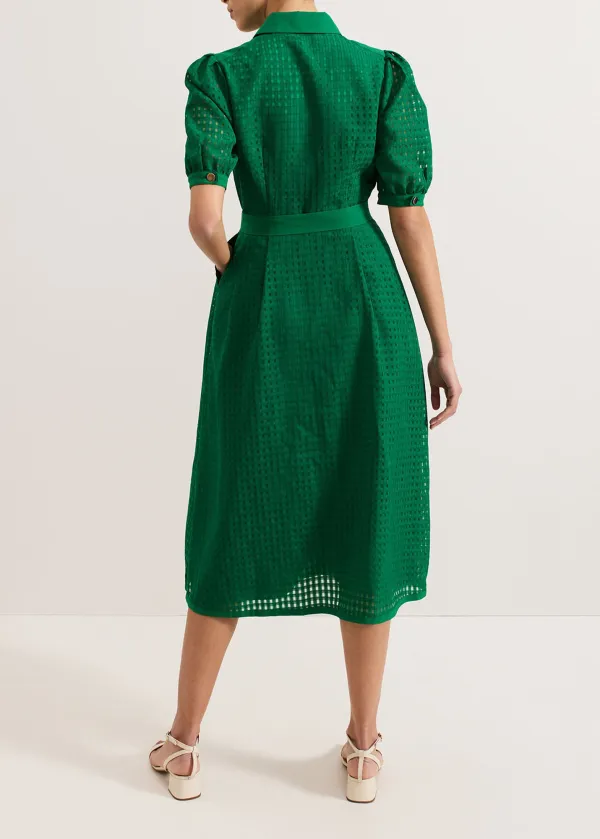 Fashion Hollow Texture Bubble Short Sleeve Dress