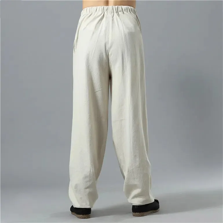 Men's Linen Blend Drawstring Pants