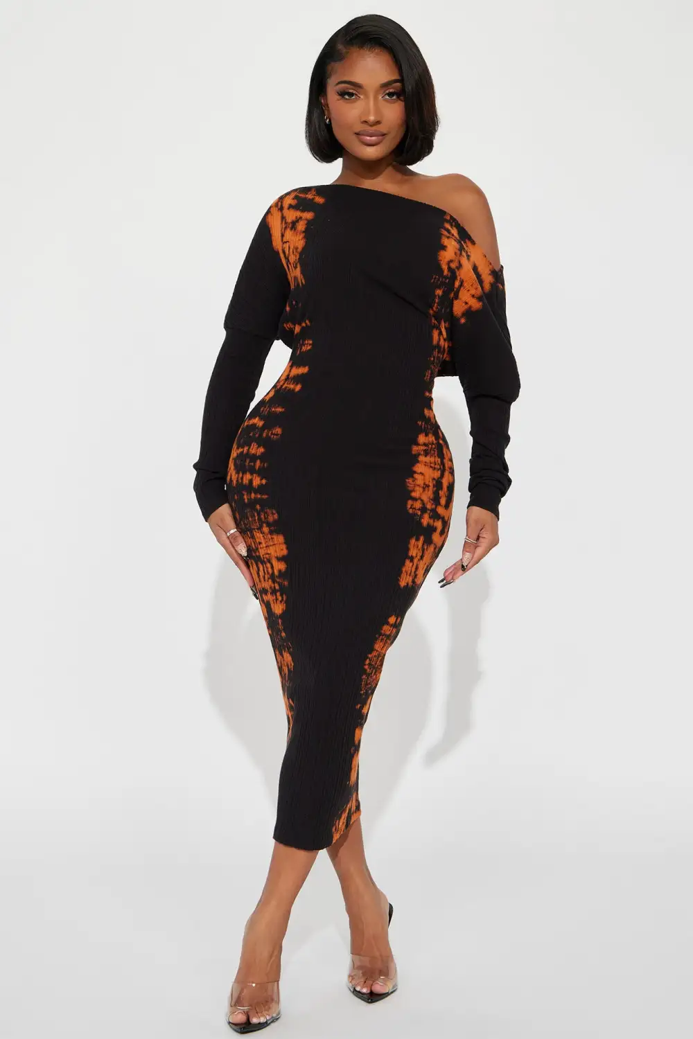 Kendra Midi Dress - Black/combo