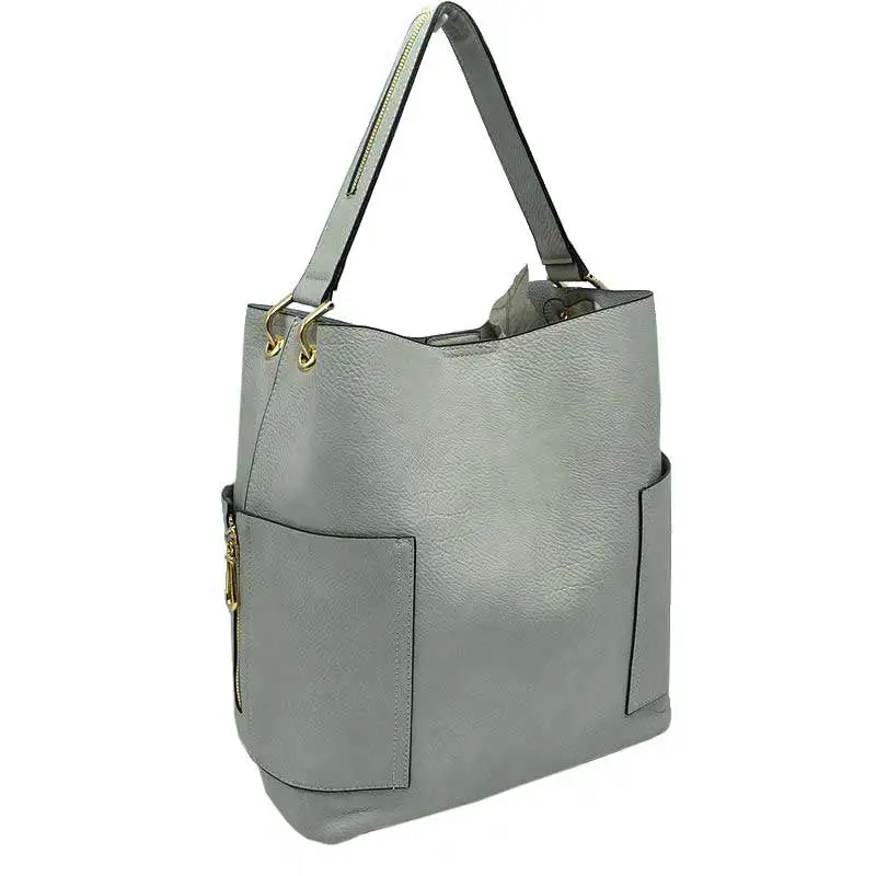 Pocket Bucket Satchel Bag