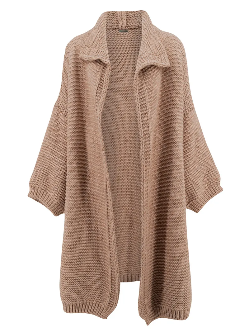 Casual knitted long cardigan