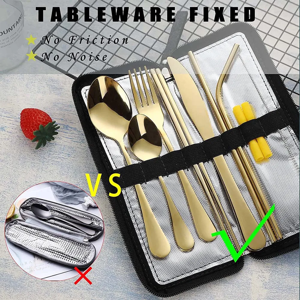 (Store Closing Sale) Portable travel cutlery, reusable silverware