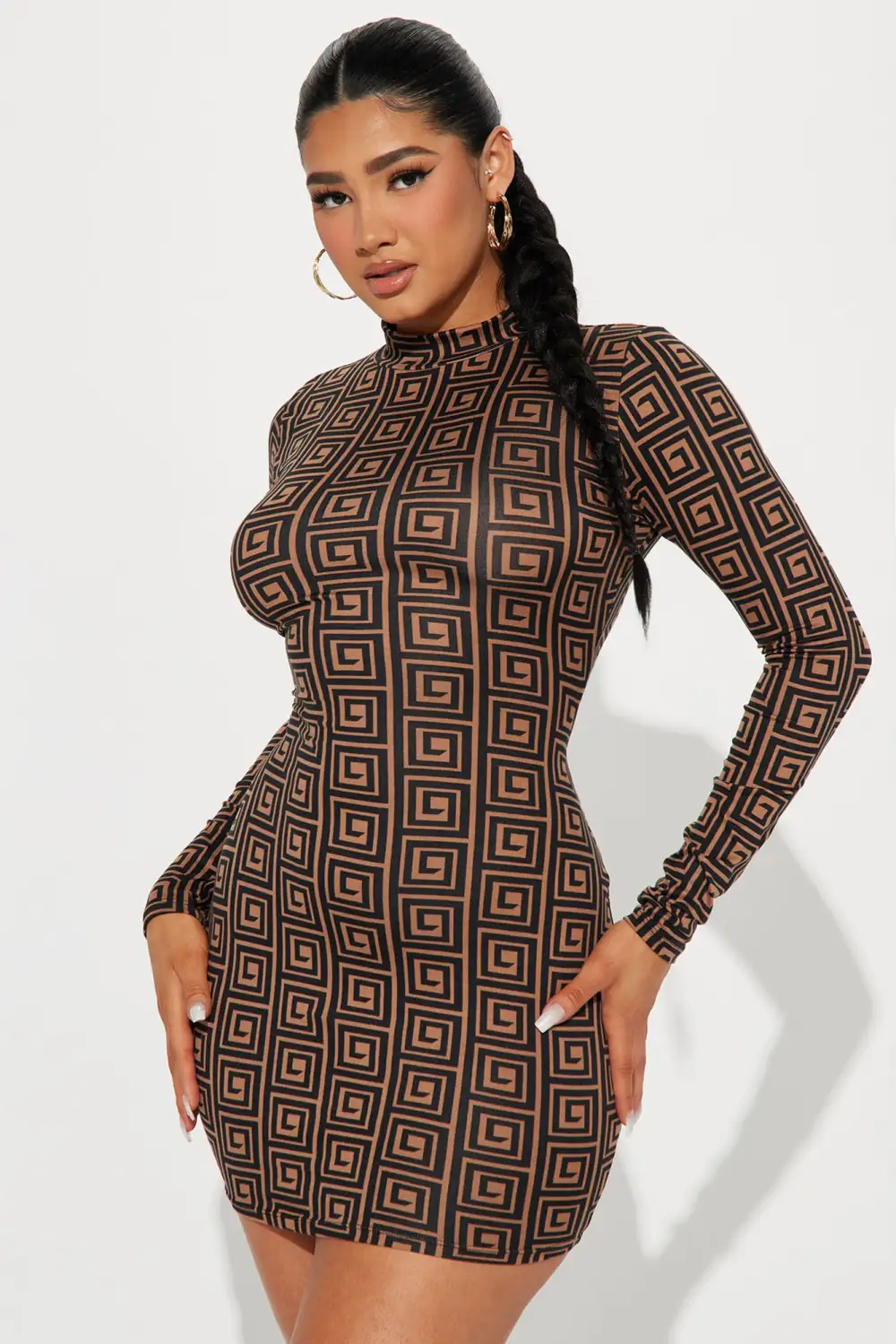 Priority Mini Dress - Brown/combo