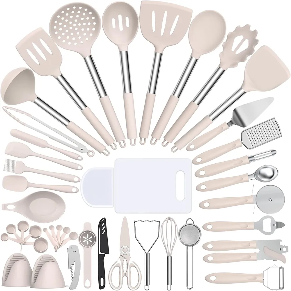 (Store Closing Sale) Silicone cooking tool set, chef 43 pieces heat-resistant kitchen tools