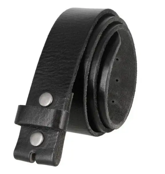 Distressed Leather Snap Belt Strap