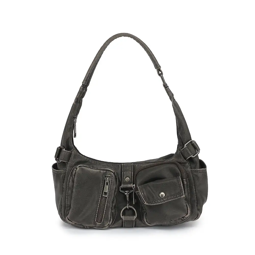 Distressed Washed Hobo Bag