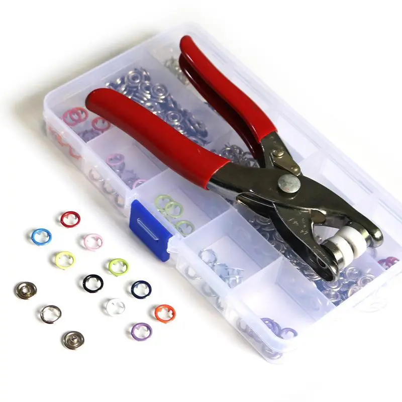 🔥50%OFF🔥100pcs Invisible Colored Metal Buckle & 1 Count Manual Pressure Pliers