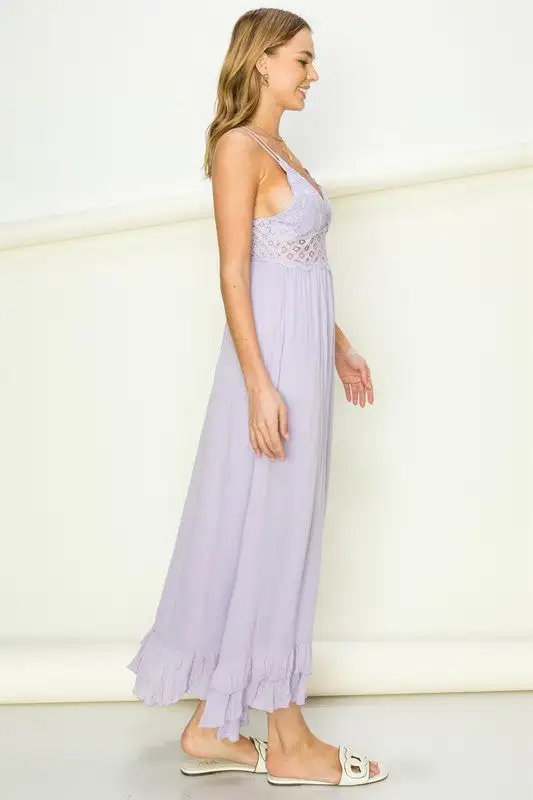 In Love Bustier Lace Maxi Dress