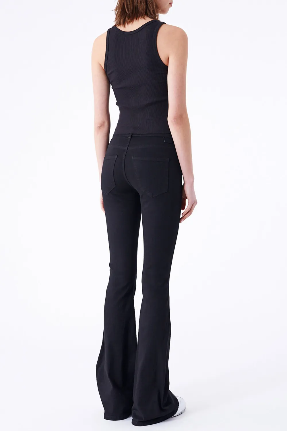 Everyday Solid Loose Black Flared Jeans