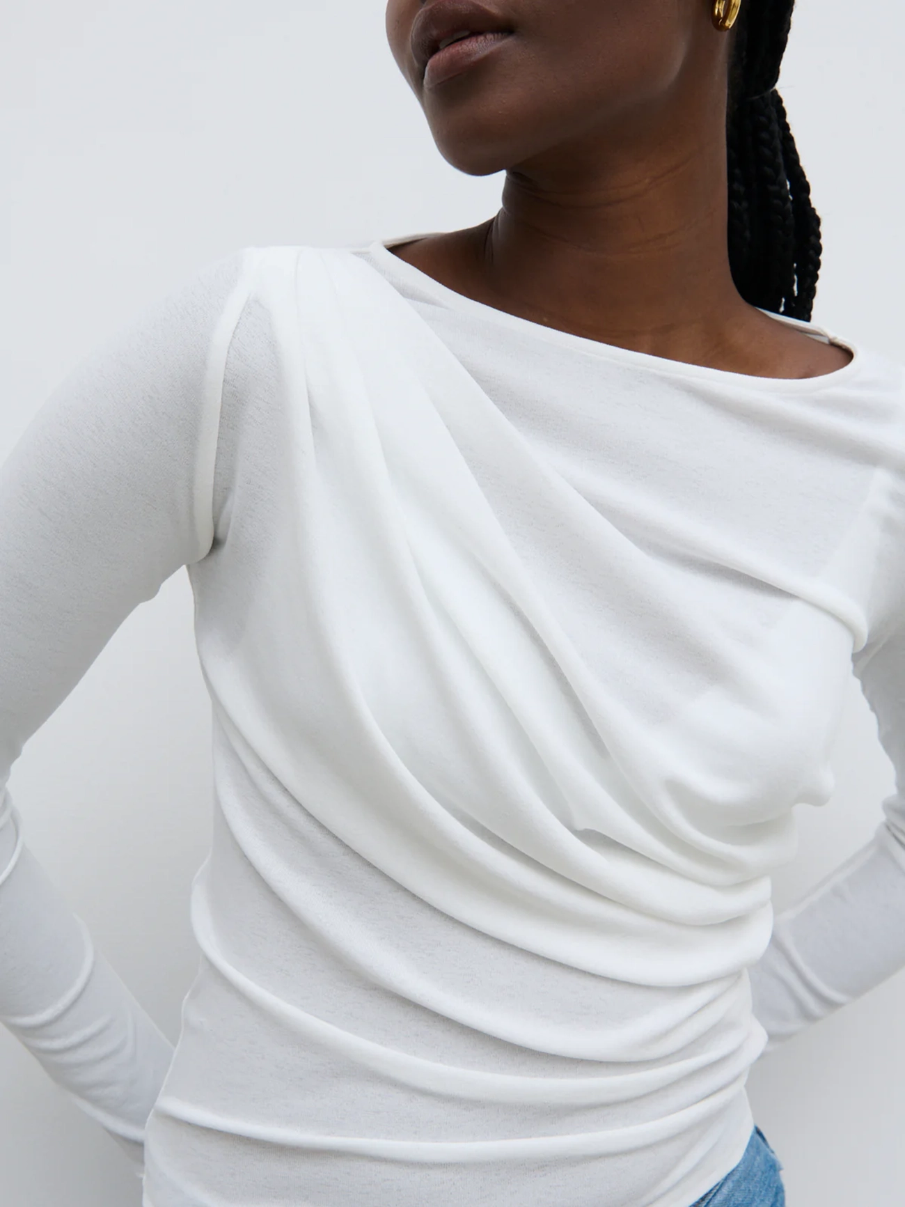 Semi-Sheer Jersey Top