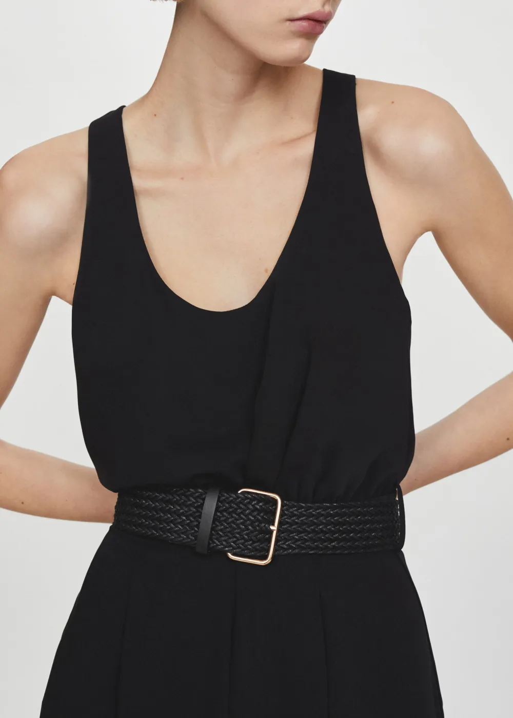 Belt long jumpsuit