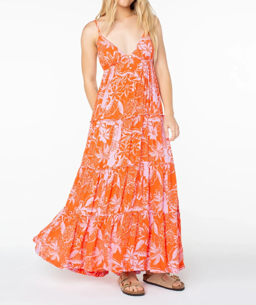 Deep V-Neck Backless Beach Dress