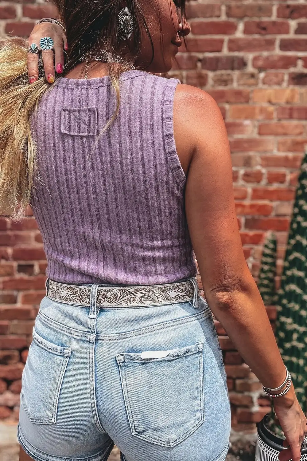 Layered Slim Ribbed Mineral Wash Tank Top