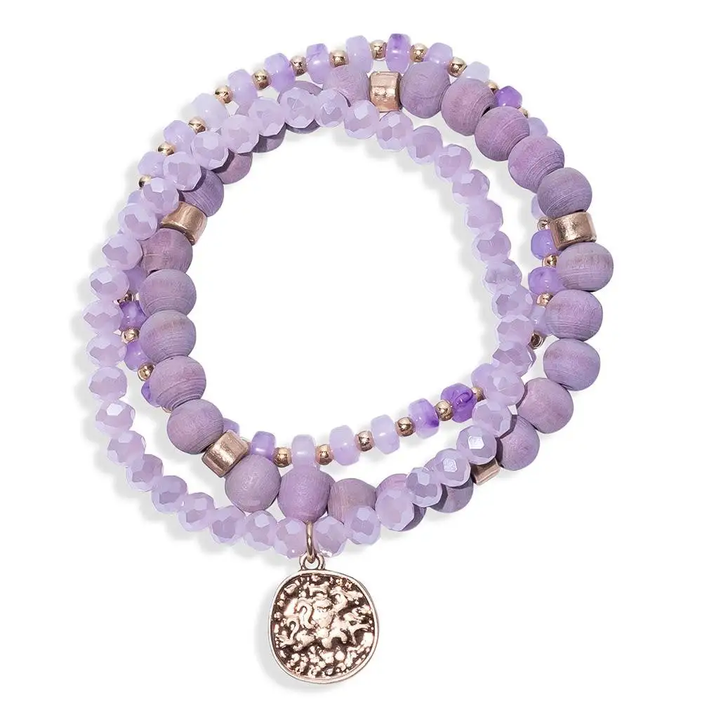 Stack Wood Bead Bracelet