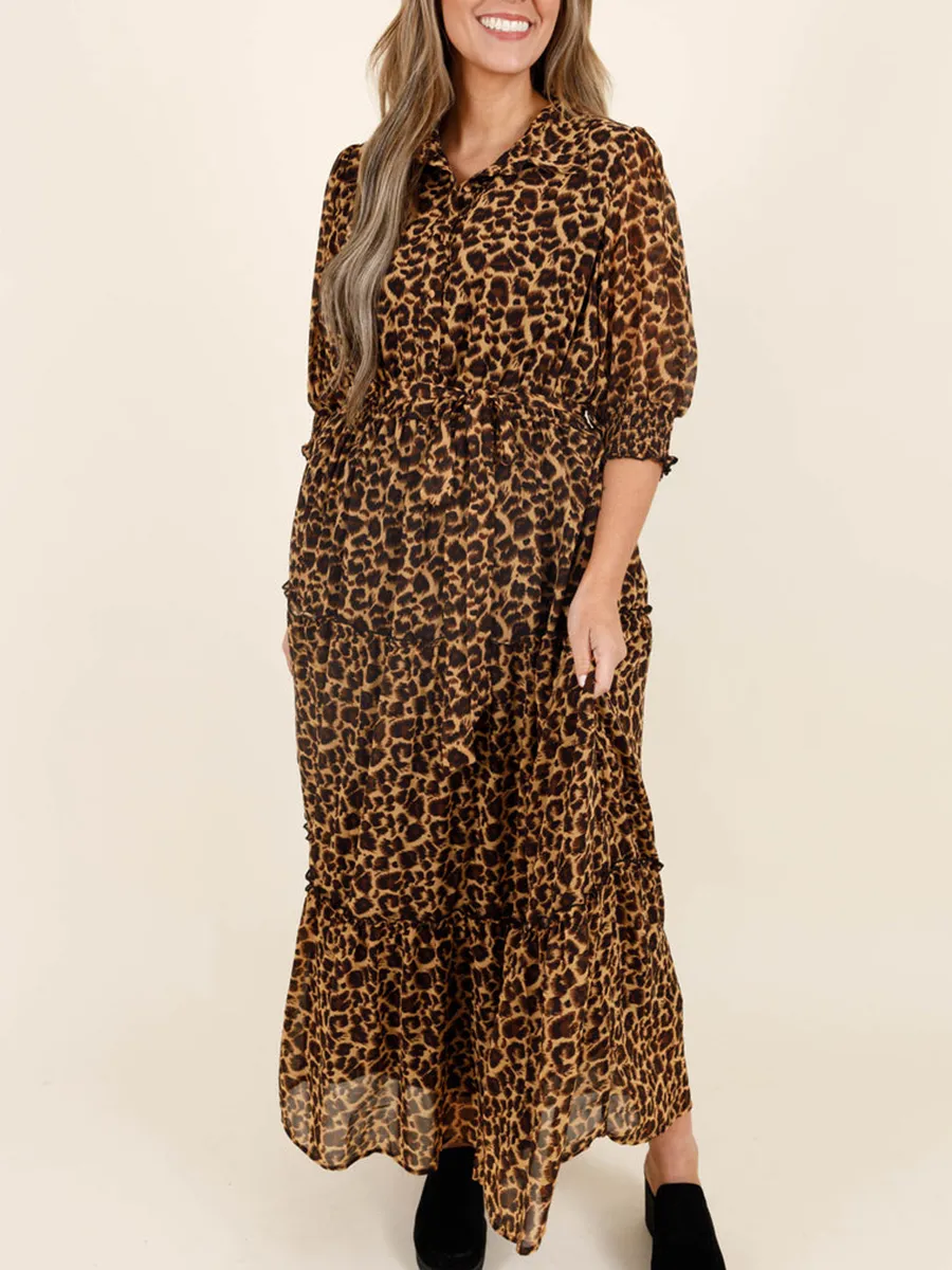 Leopard patterned long dress