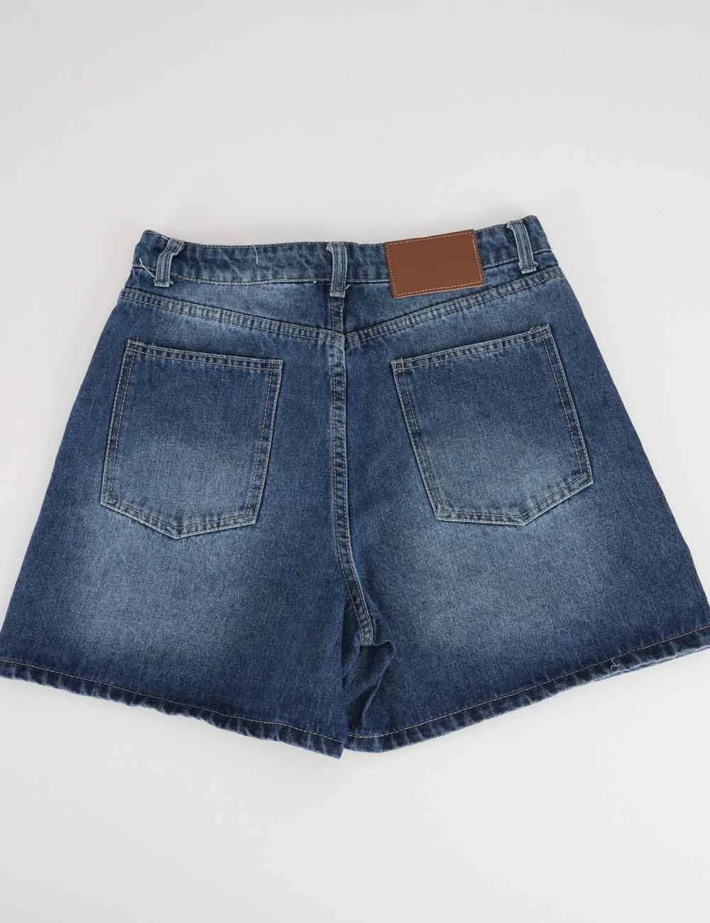 Casual Basic Jeans Wide Leg Denim Shorts