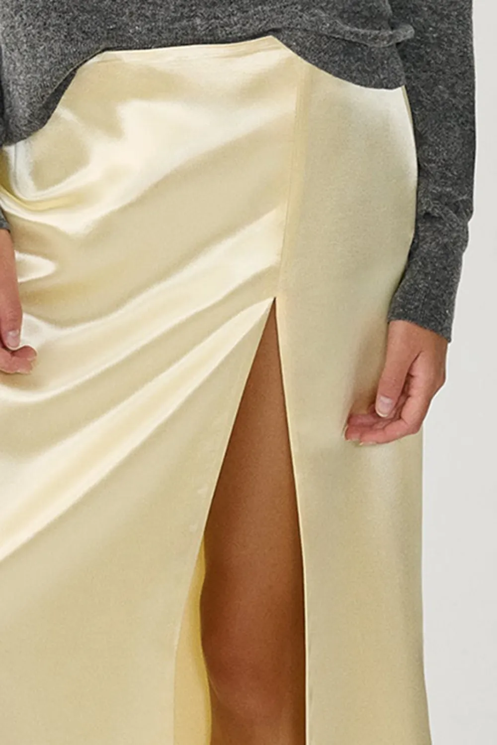 High Slit Skirt-Champagne