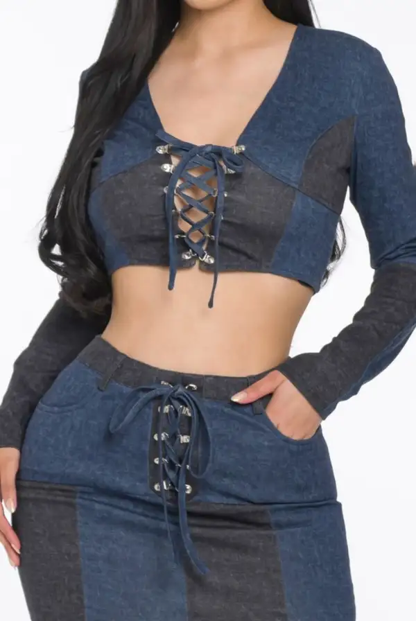 Everyday Patch Tie Women's Skirt Set