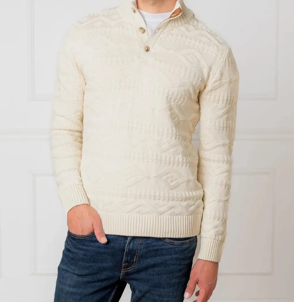 Layered Organic Mock Knit Sweater