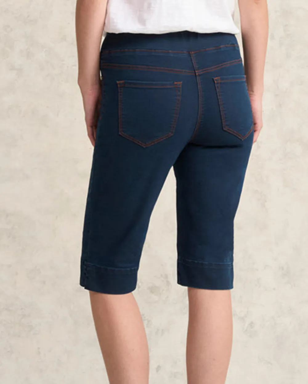 Denim Blue Good Earth Cotton Short